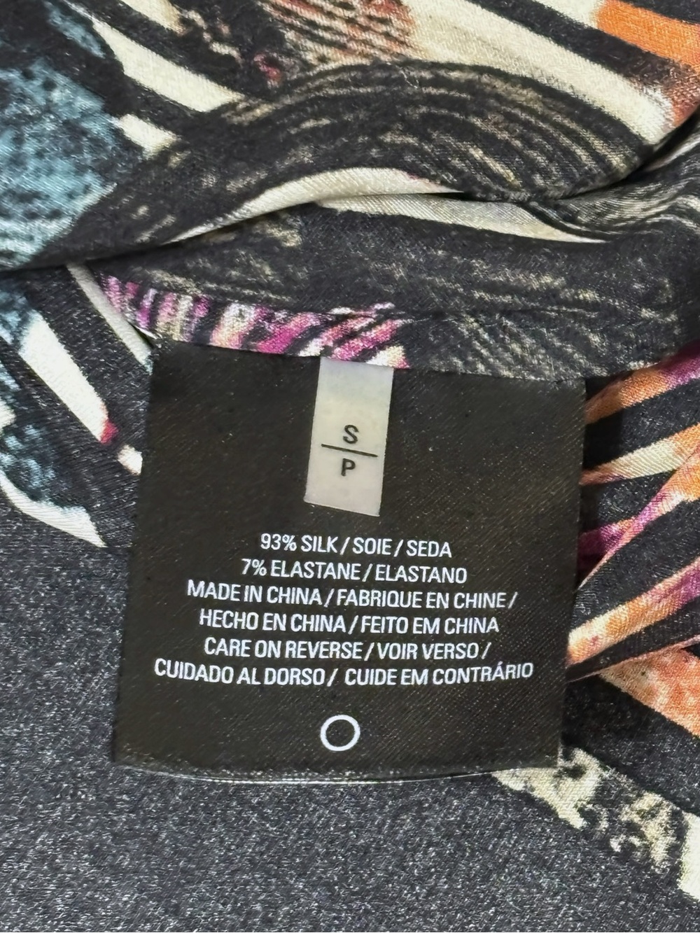 Elie Tahari Silk Multicolor Relaxed Fit Abstract Blouse Floral Print Tunic Top - Picture 15 of 16